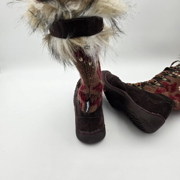 The Mukluks Knit Faux Fur Winter Boots Brown Size 6 Outdoor Snowproof - Picture 4 of 9